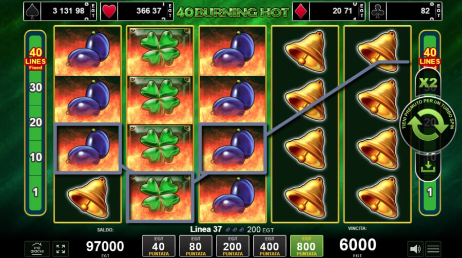 Schermata slot 40 Burning Hot