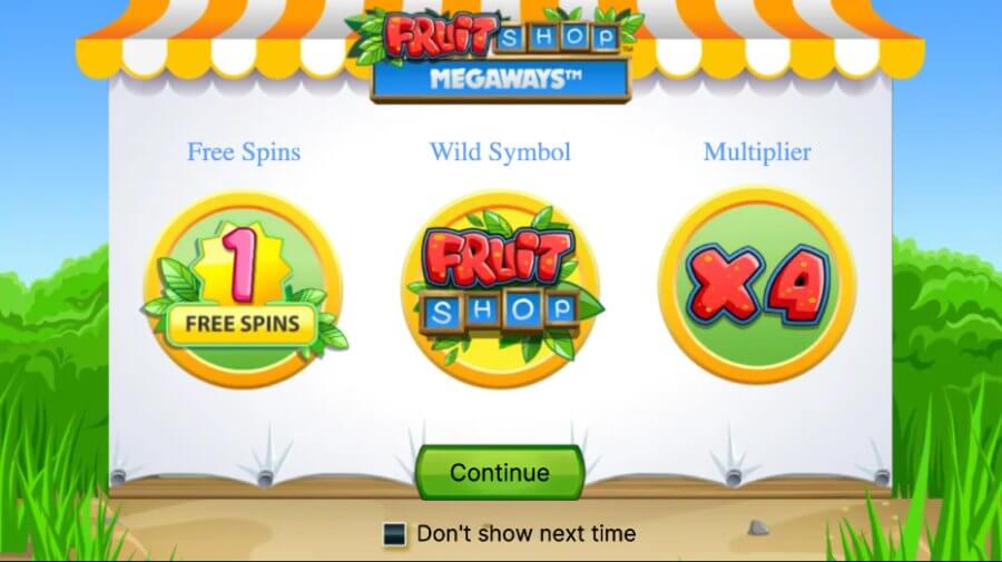 Panoramica delle funzioni di Fruit Shop Megaways