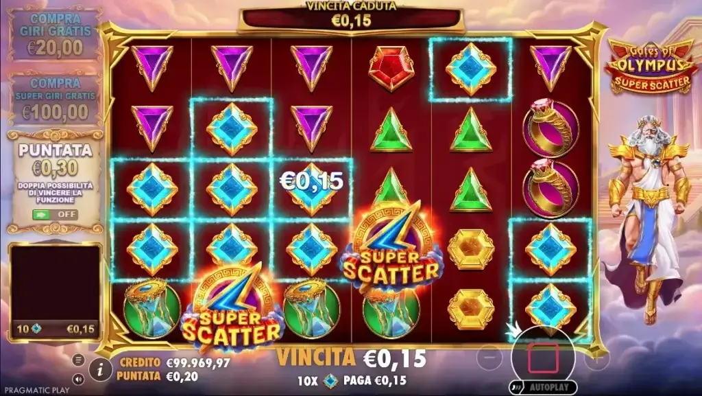La slot machine online Gates of Olympus Super Scatter