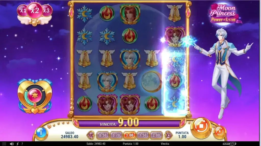 Girata di rulli della slot Moon Princess Power of Love