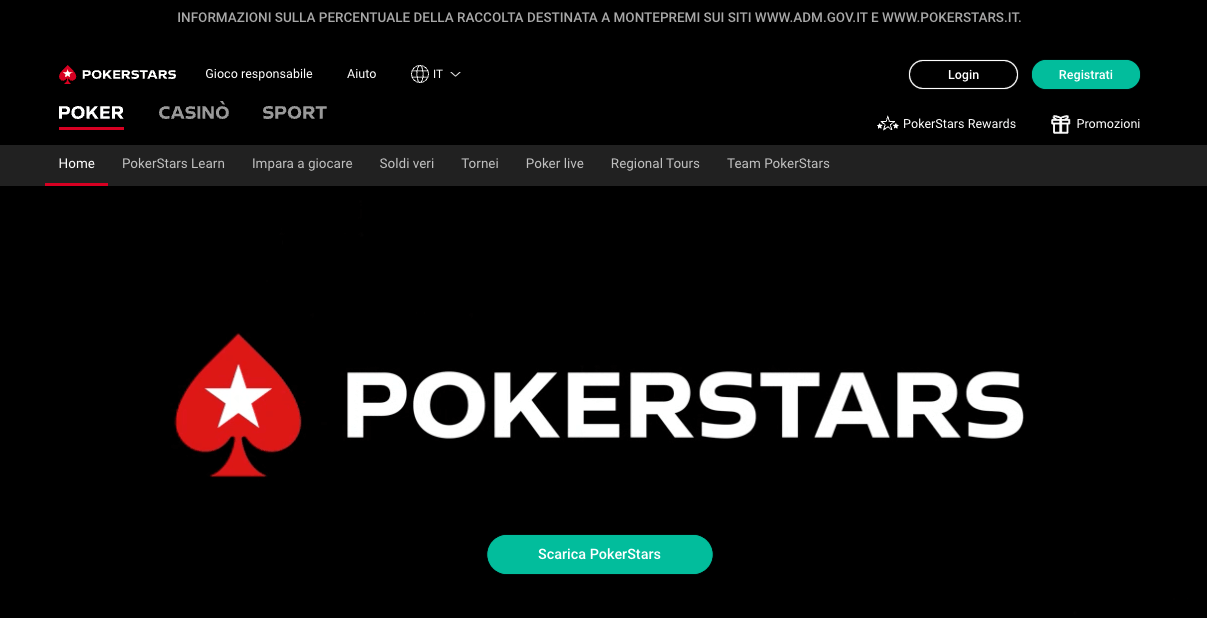 PokerStars Casino - Pagina principale