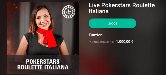 Roulette europea su PokerStars
