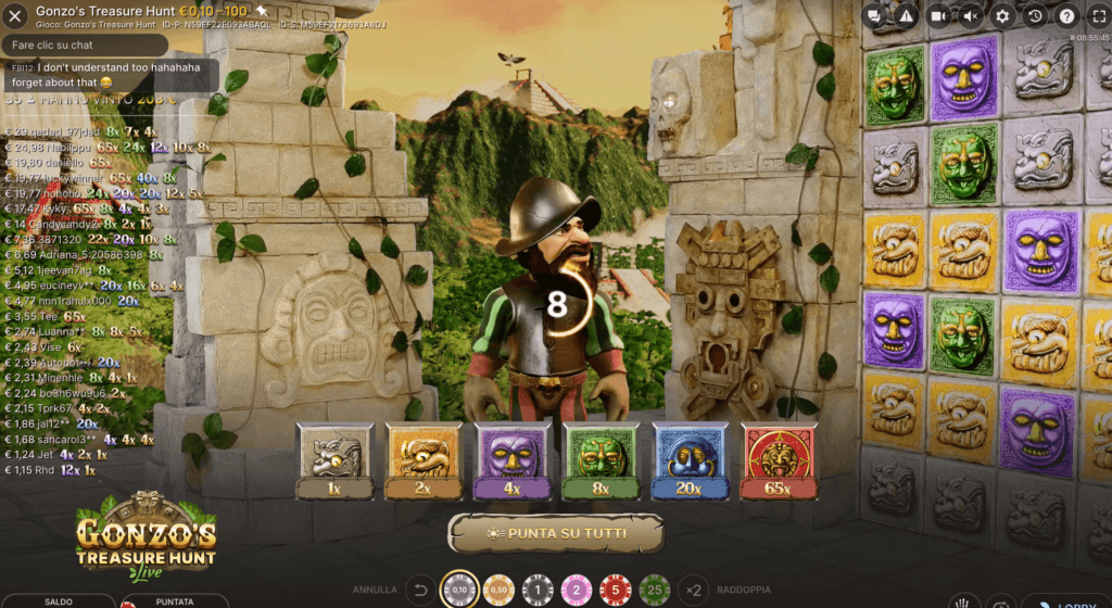 Gonzo osserva il gioco in Gonzo's Treasure Hunt