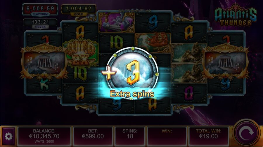 Giri extra ottenuti alla slot Atlantis Thunder