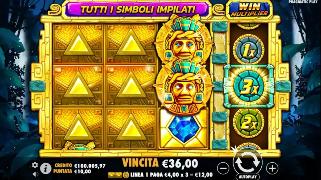 Slot Aztec Gems: rullo moltiplicatore