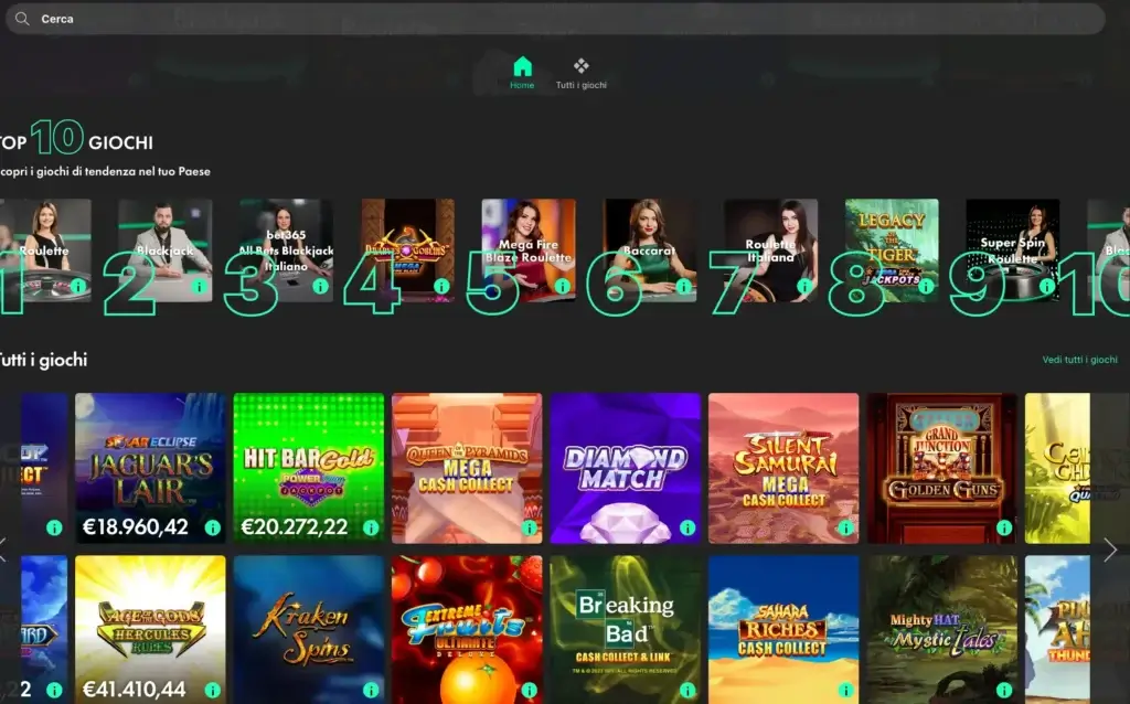 Lista di giochi su bet365