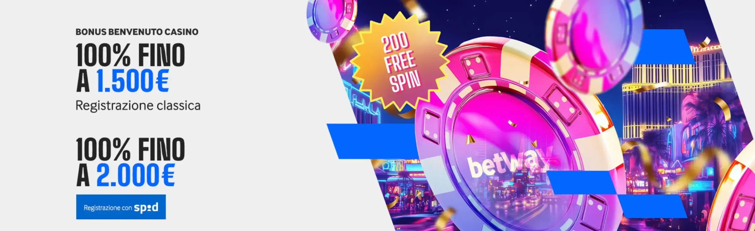 Bonus di benvenuto: Betway casinò