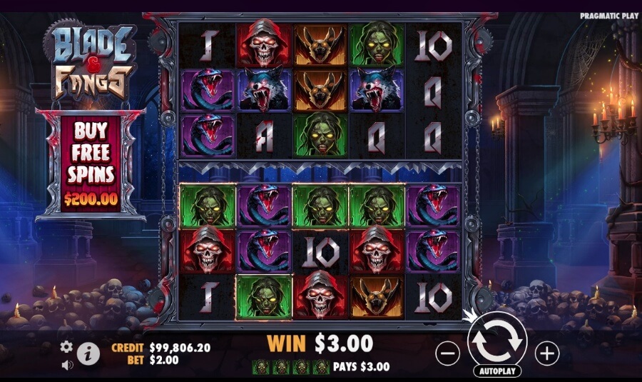Schermata della slot Blade & Fangs