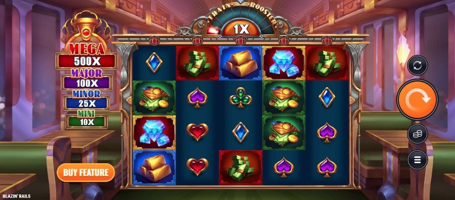 Schermata della slot Blazin' Rails