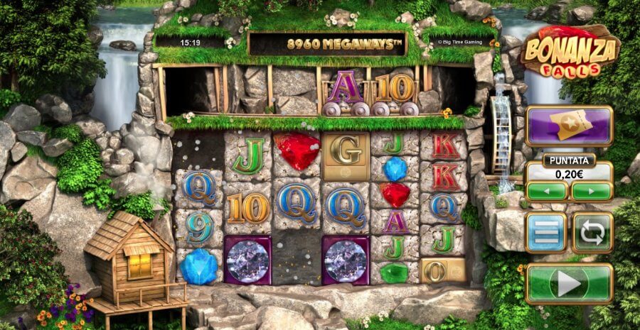 Schermata della slot Bonanza Falls