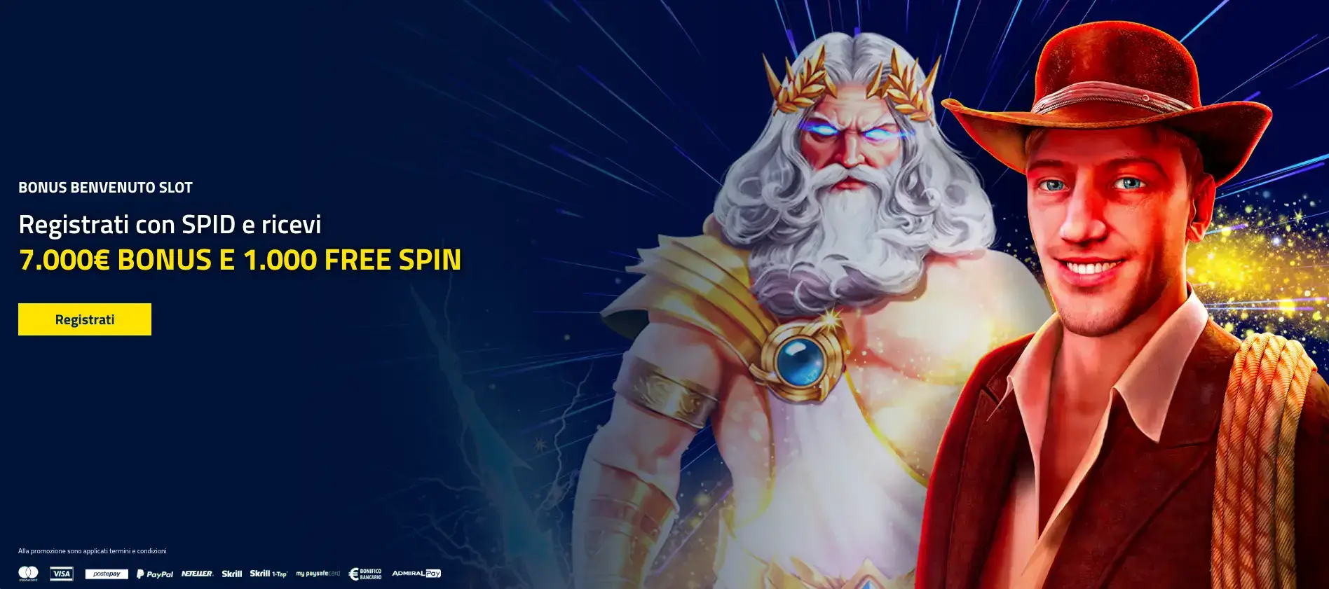 Bonus iscrizione di AdmiralBet