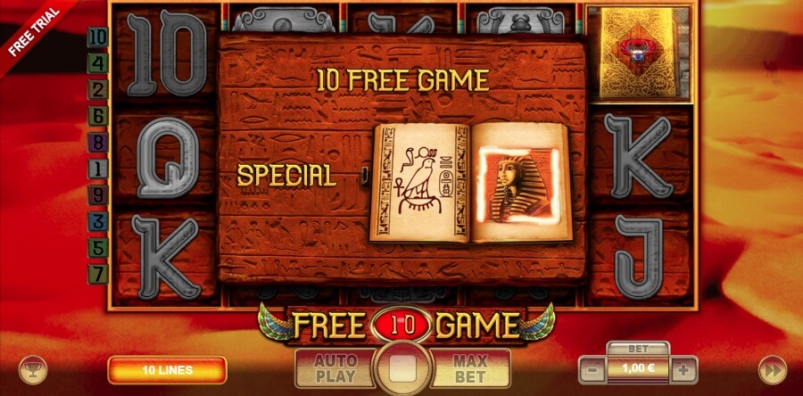 Immagine gameplay della funzione bonus slot Book of Cheope