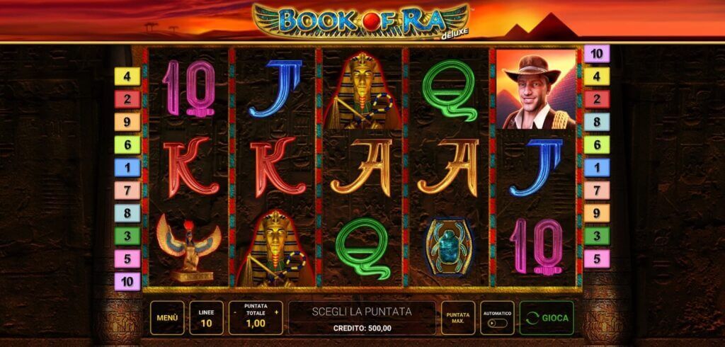 Schermata di gioco di Book of Ra Deluxe