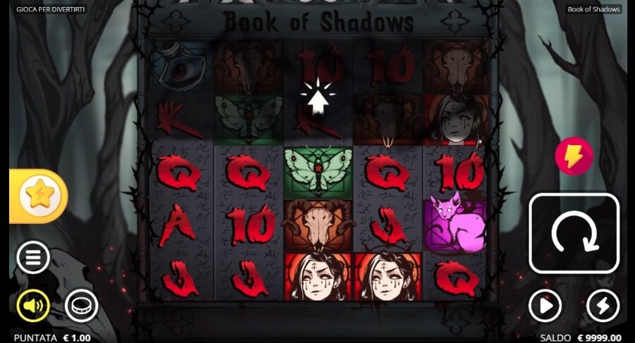 Schermata di gioco di Book of Shadows