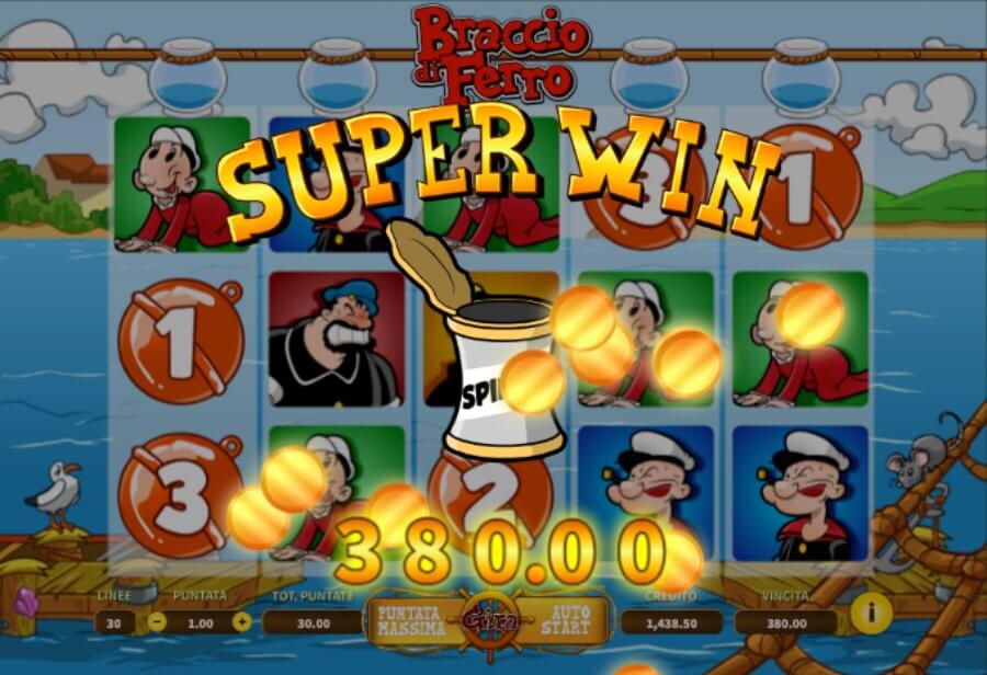 Super vincita a Braccio di Ferro