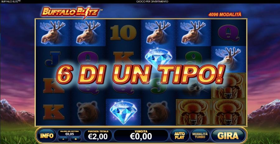 Funzione 6 di un tipo: Buffalo Blitz gioco online