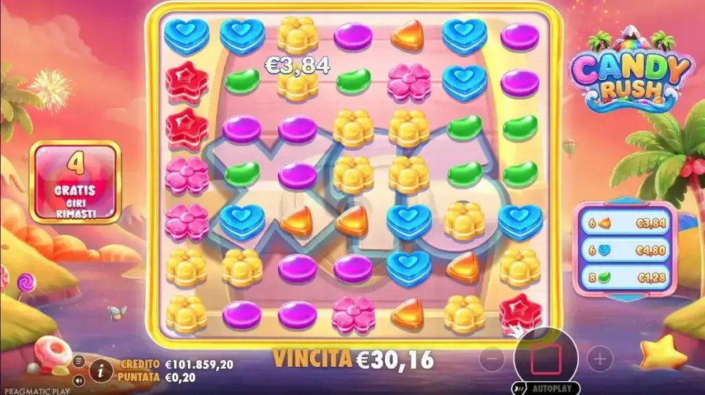 Video slot Candy Rush - Bonus Free Spin