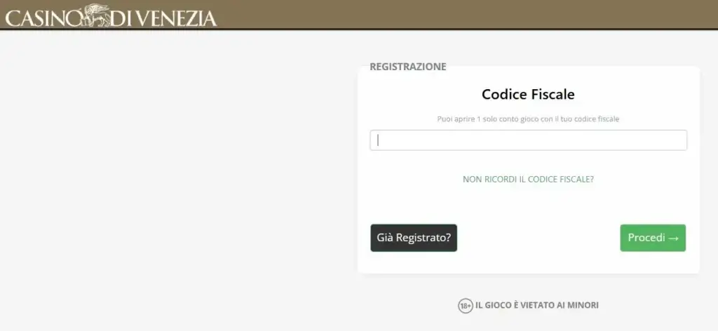 Casinò di Venezia - registrazione online