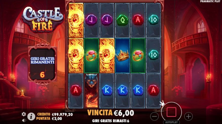 Schermata della slot Castle of Fire