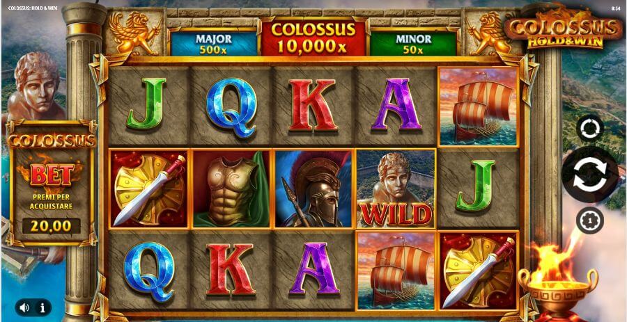 Colossus Hold and Win schermata di gioco