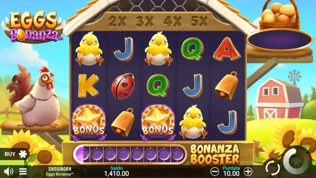 Sessione di gioco alla slot Eggs Bonanza