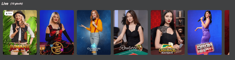 Alcuni giochi del casinò live di Eplay24