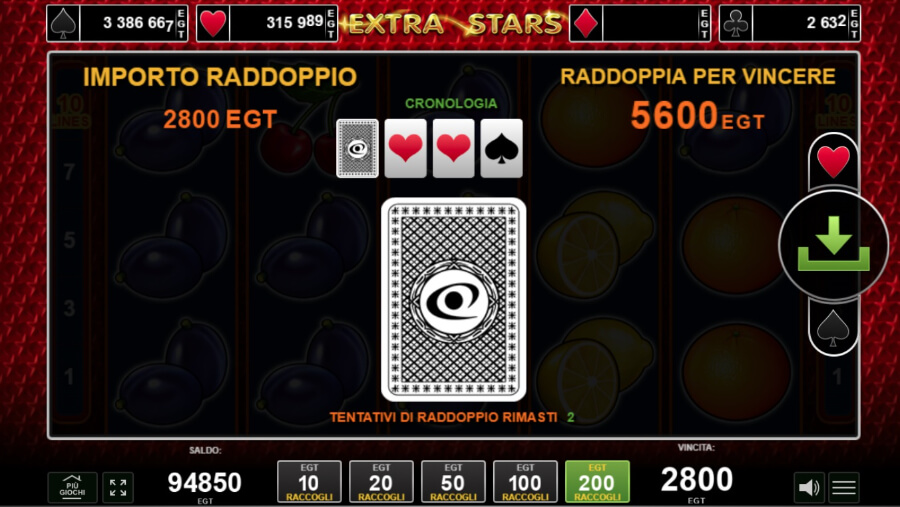 Extra Stars slot funzione raddoppio