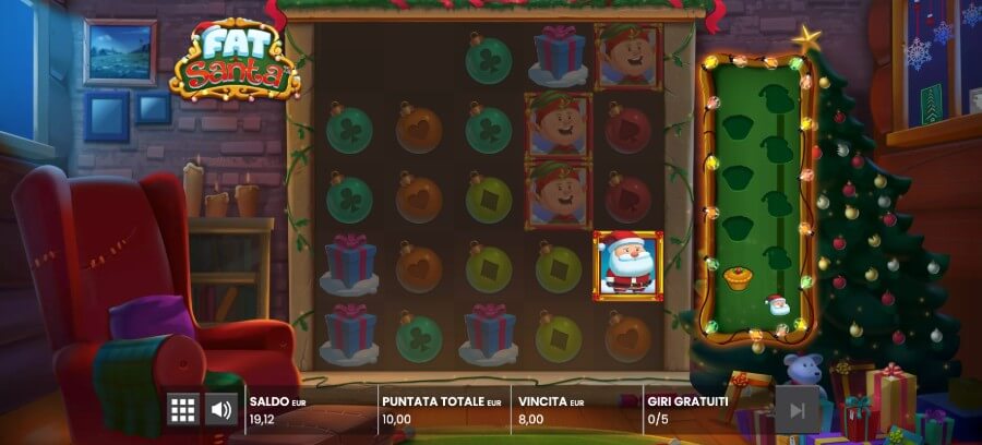 Modalità dei giri gratuiti della slot Fat Santa