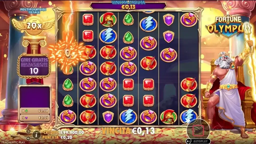 Fortune of Olympus slot online - funzione Super Giri