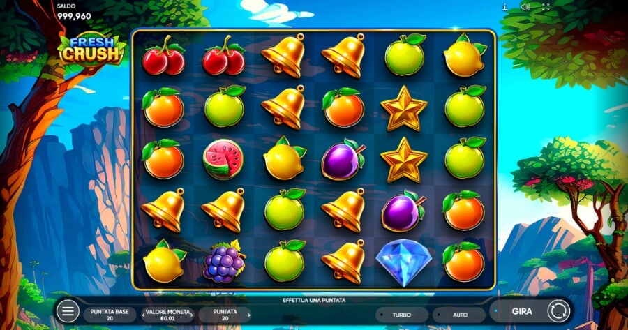 Schermata di gioco della slot Fresh Crush