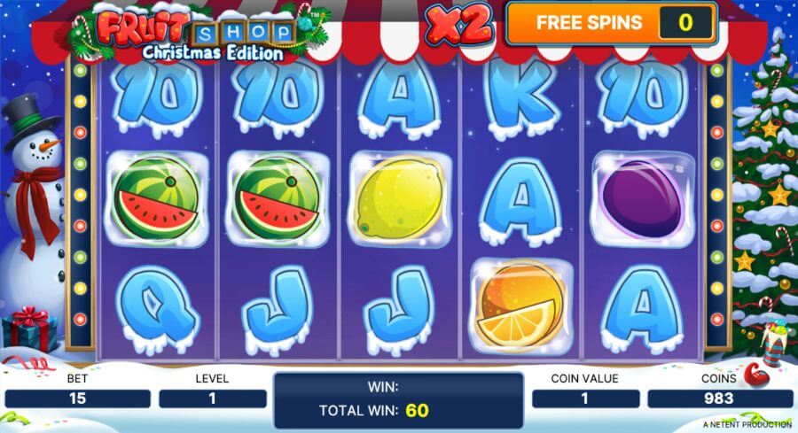 Free spin della slot Fruit Shop Christmas Edition