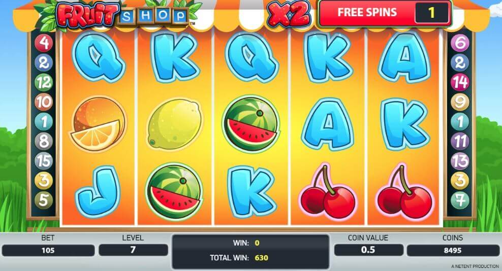 Schermata di gioco di Fruit Shop