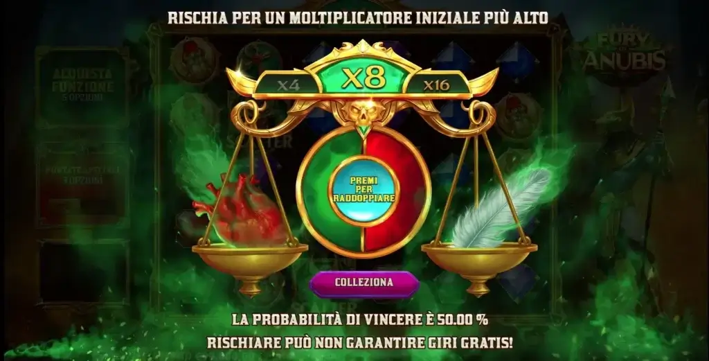Fury of Anubis slot online - Il gioco per aumentare il moltiplicatore prima del bonus game