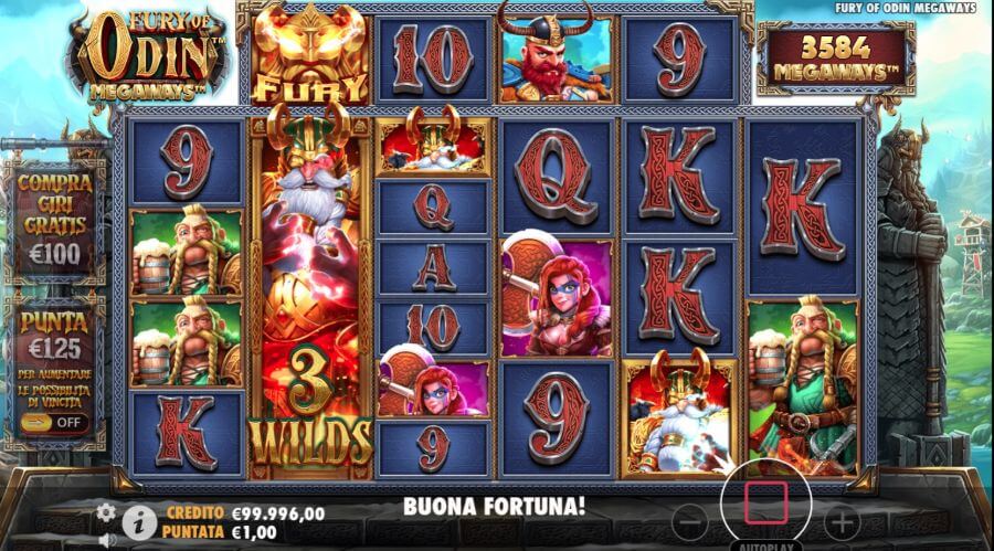 Fury of Odin Megaways, schermata di gioco