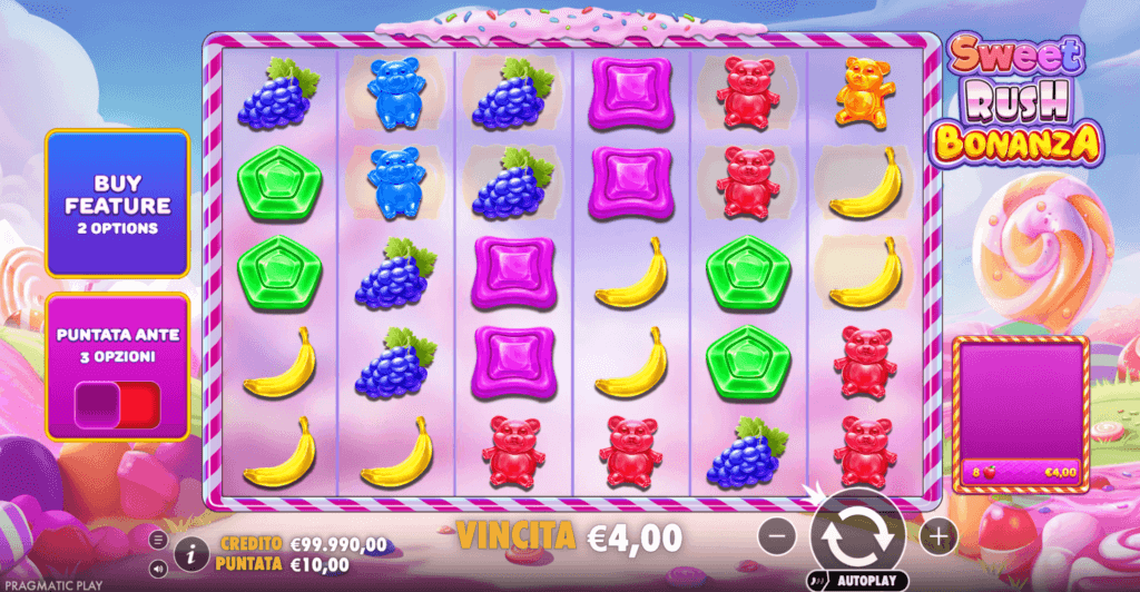 Giocata sui rulli della slot Sweet Rush Bonanza