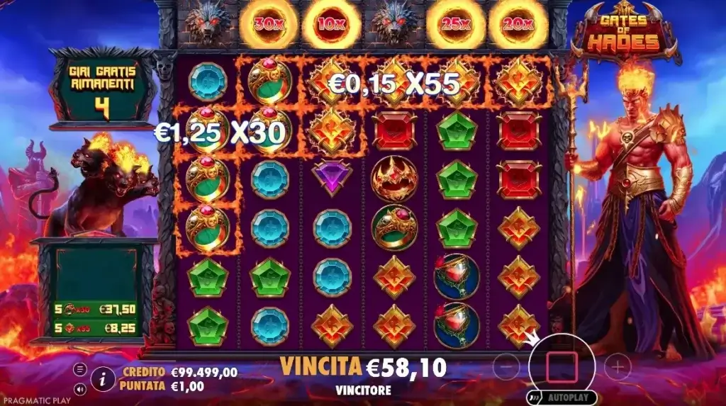I super giri nella slot digitale Gates of Hades