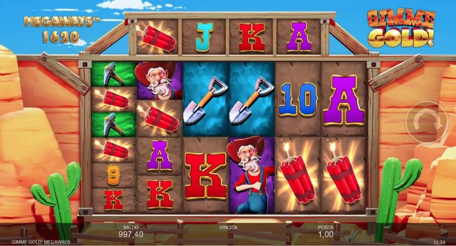 Slot Gimme Gold Megaways - animazione e gameplay