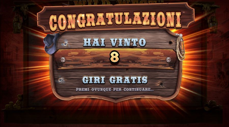 Giri gratis ottenuti su Wild West Gold