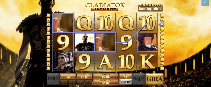 Vincita Gladiator Jackpot slot