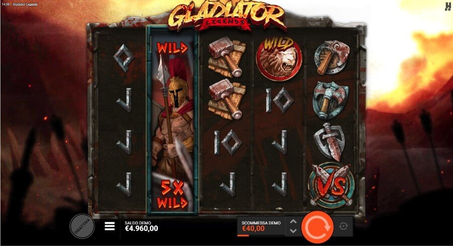 Gameplay di base della slot Gladiator Legends