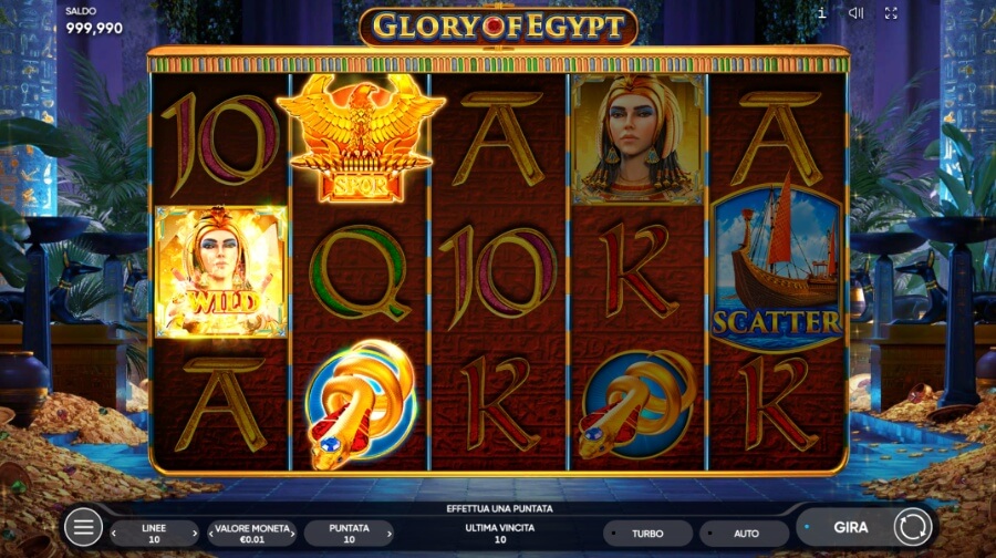Rulli della slot Glory of Egypt