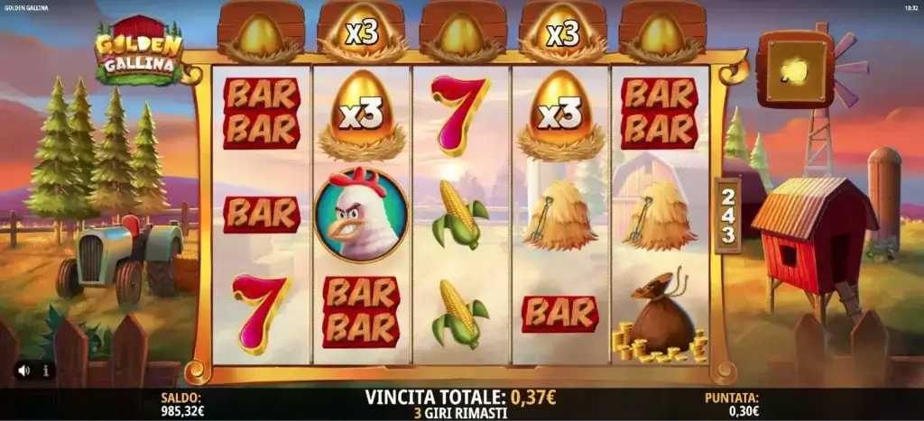 Golden Gallina slot online - Giri gratuiti con funzione Gallina Spin