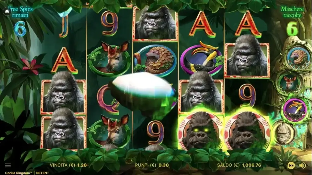 Free spin alla slot Gorilla Kingdom