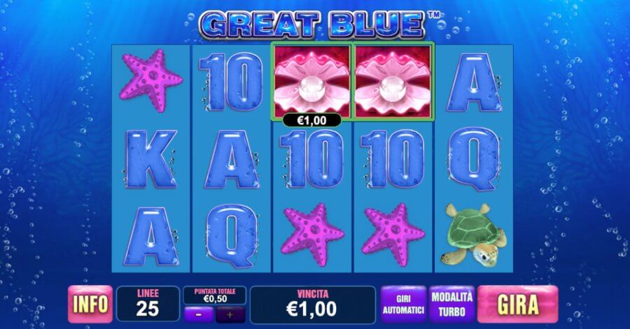 Vincita alla slot di Playtech, Great Blue