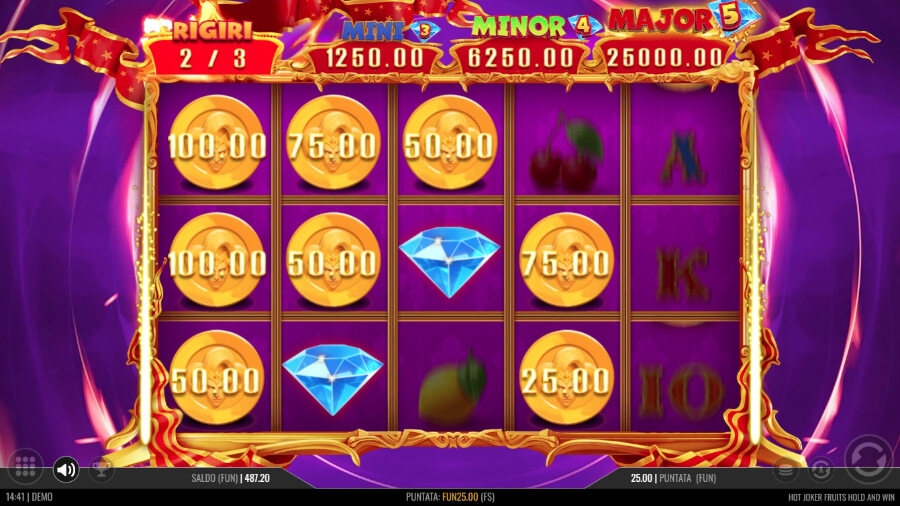 Slot Hot Joker Fruits Hold and Win: fase bonus