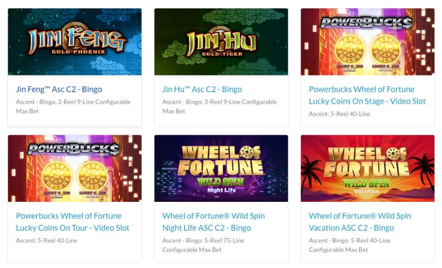 Lista dei giochi di IGT