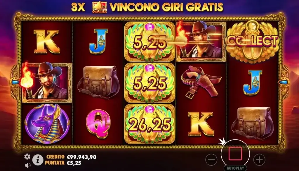 John Hunter and the Tomb of the Scarab Queen: gioco sui rulli