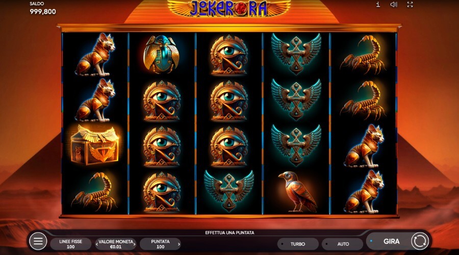 Schermata di gioco della slot Joker Ra