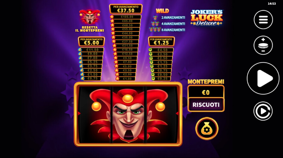 Jolly rosso su Joker's Luck Deluxe