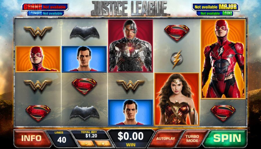 Schermata slot Justice League